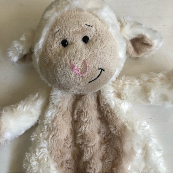 Baby Ganz Flat-A-Pat White Lamb Sheep Baby Security Blanket Lovey 16" BG3181 - Picture 6 of 6